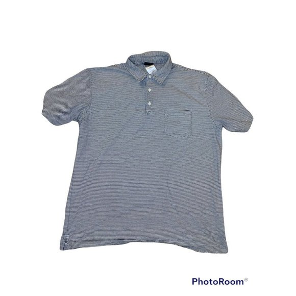 PATAGONIA Mens Short Sleeve Shirt Golf Polo Organic Cotton Striped Black Size L - Picture 1 of 4